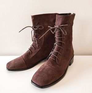 Brown suede boots